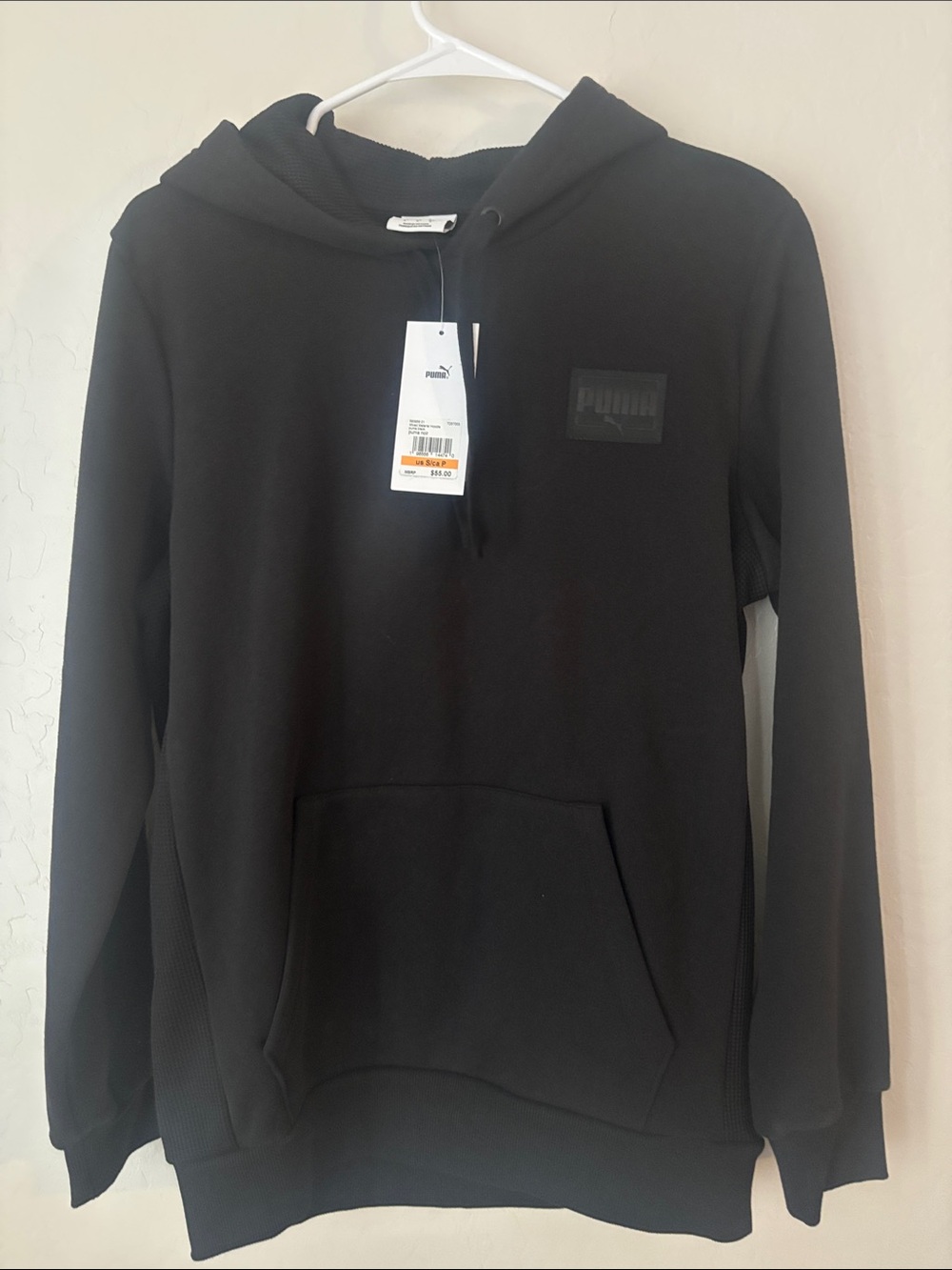 Puma Black Men's Pullover Hoodie with Kangaroo Pocket